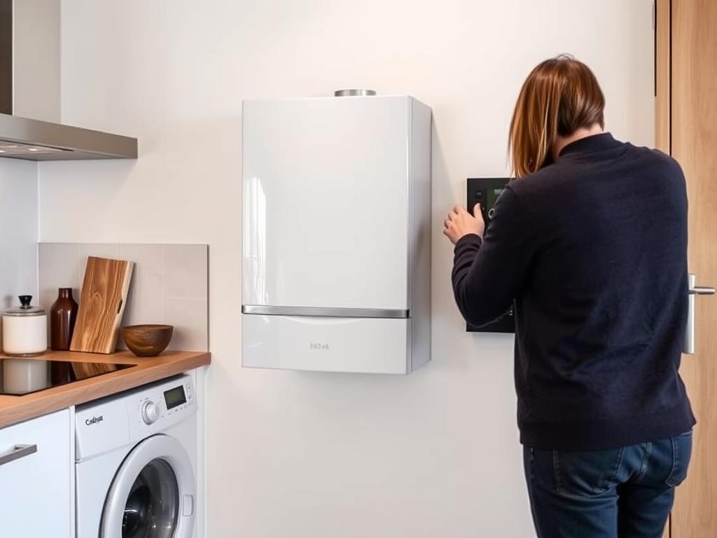 Chaudière à gaz Chaffoteaux Inoa Nox installée dans un appartement moderne
