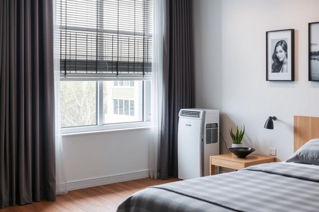 Console au sol Fujitsu AGYG installée dans une chambre