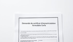 Demande de certificat d'immatriculation : formulaire Cerfa
