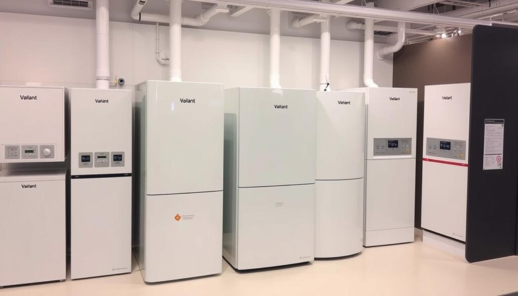 Différents modèles de chaudières à condensation de marques variées