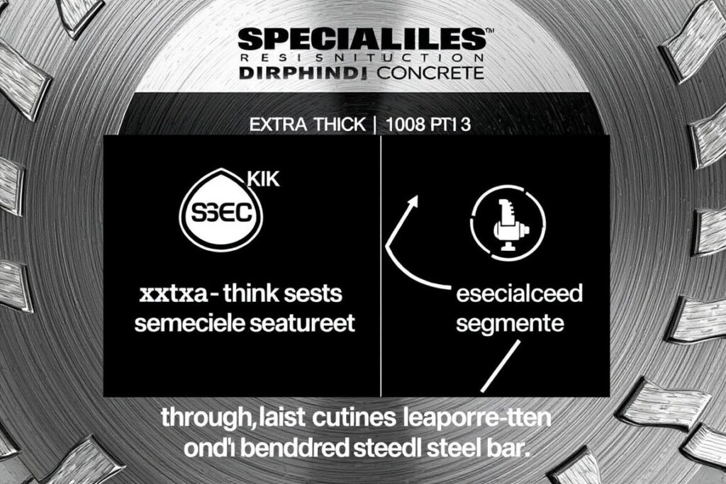Disque diamant spécial pour béton armé avec segments renforcés