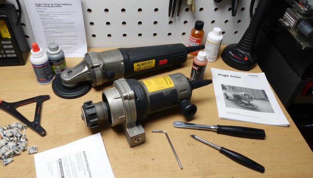 Entretien d'une tour meuleuse avec ses outils de maintenance