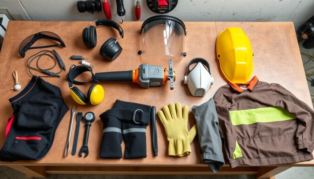 Équipements de protection individuelle pour l'utilisation d'une tour meuleuse