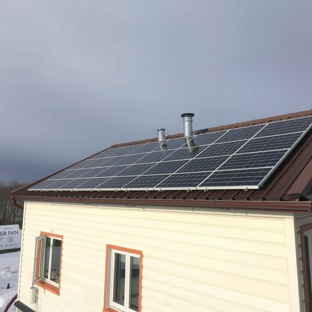 Panneau solaire amorphe fonctionnant sous un ciel nuageux