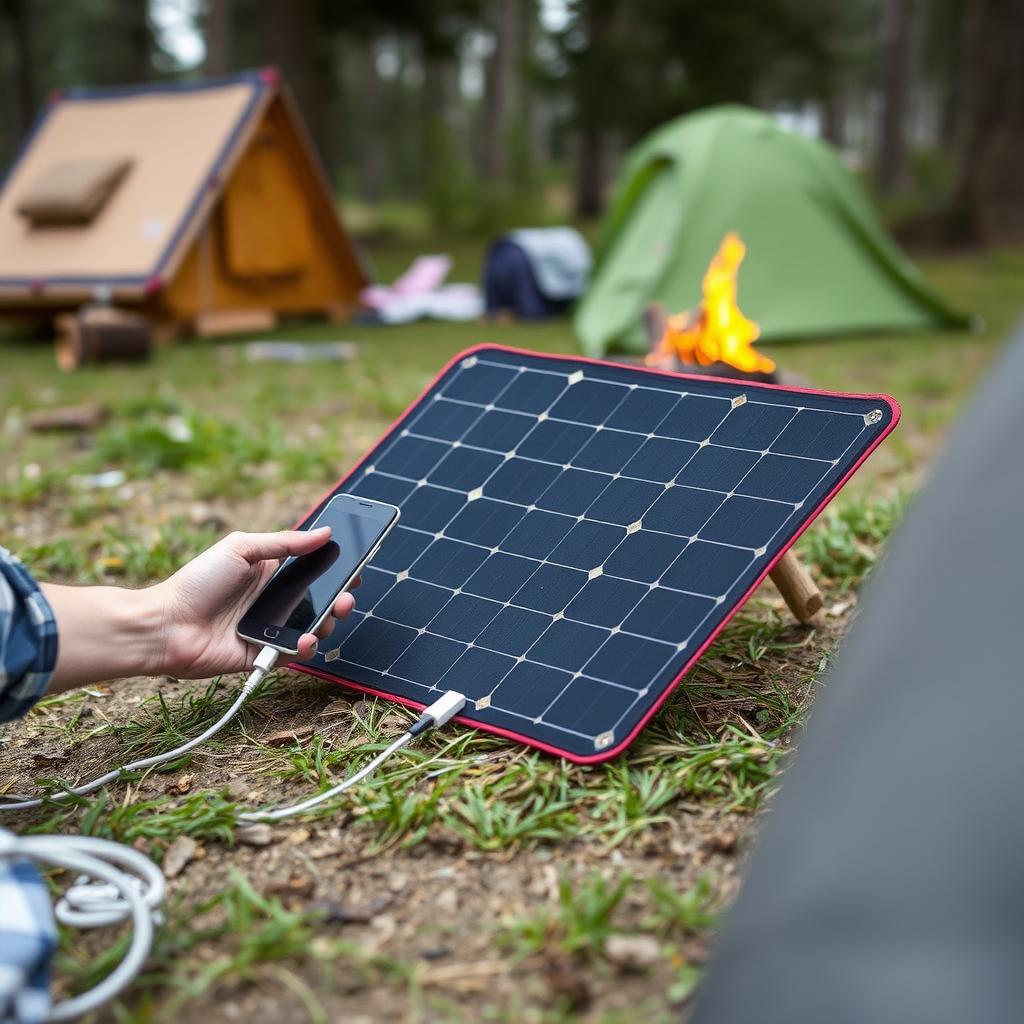 Panneau solaire amorphe pliable pour camping