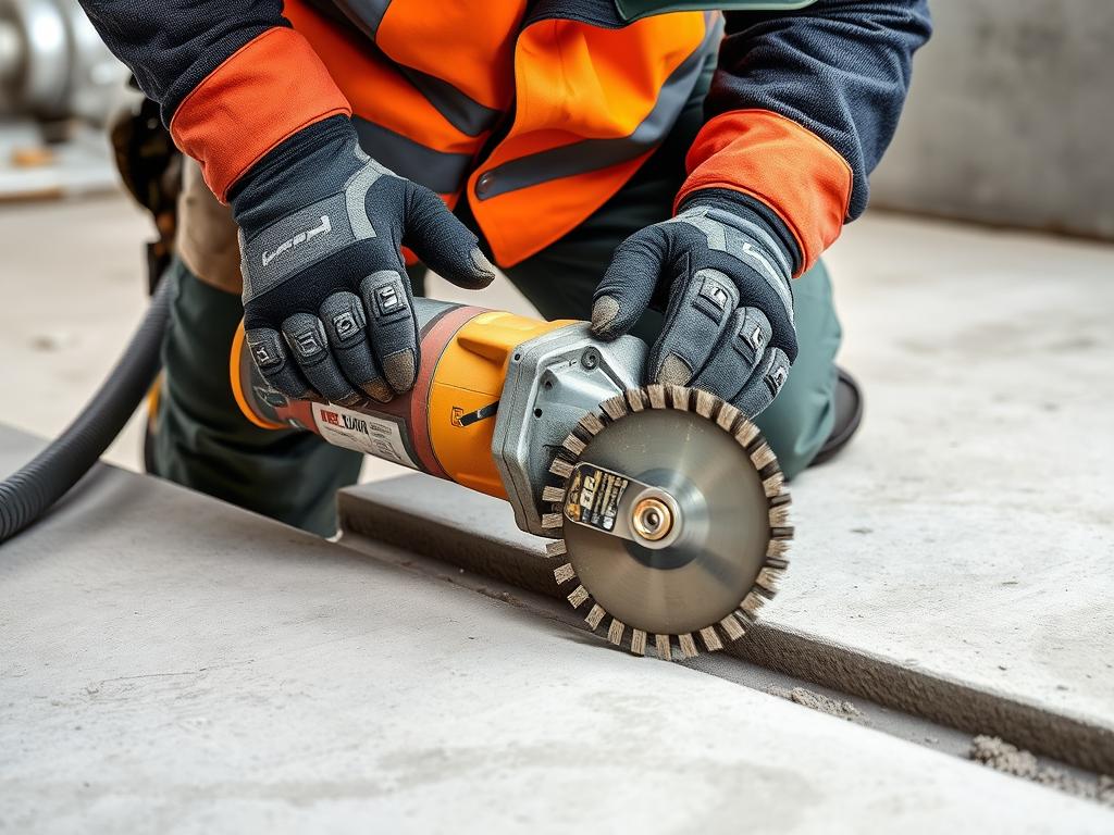 Rainurage du béton avec une tour meuleuse spécialisée