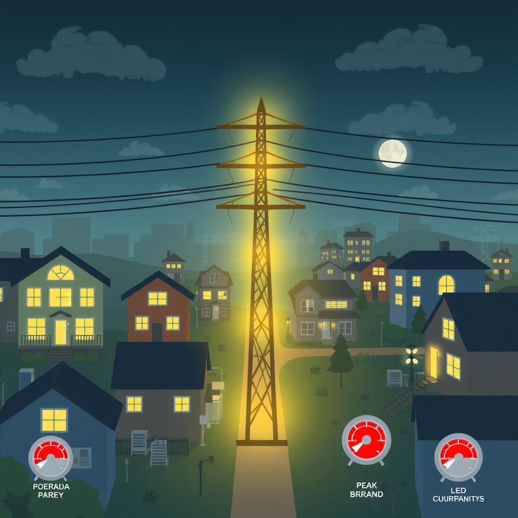 Surcharge électrique sur le réseau pendant une période de forte demande